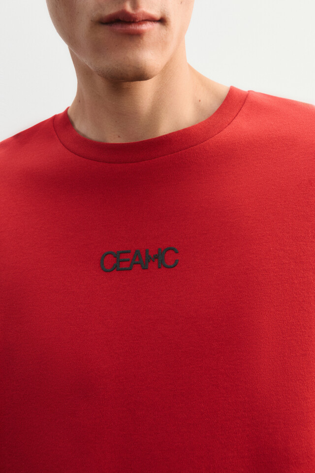 Футболка oversize с принтом - цвет красный - 7