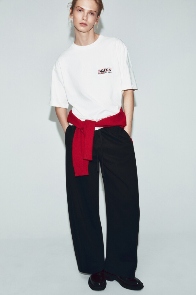 Футболка хлопковая оверсайз с принтом