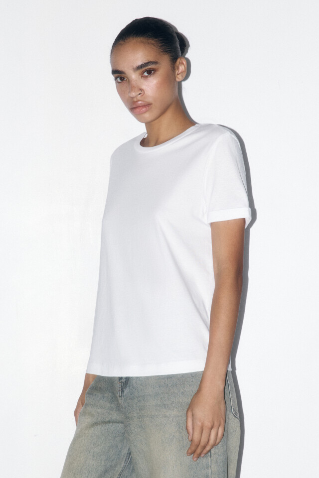 Футболка boxy fit базовая из хлопка - цвет белый - 3