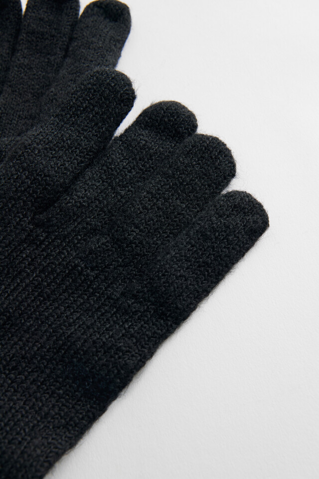 Перчатки BasicGloves вязаные с кашемиром - цвет черный - 4