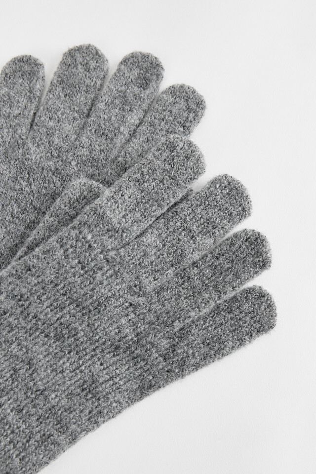 Перчатки BasicGloves вязаные с кашемиром - цвет серый - 1
