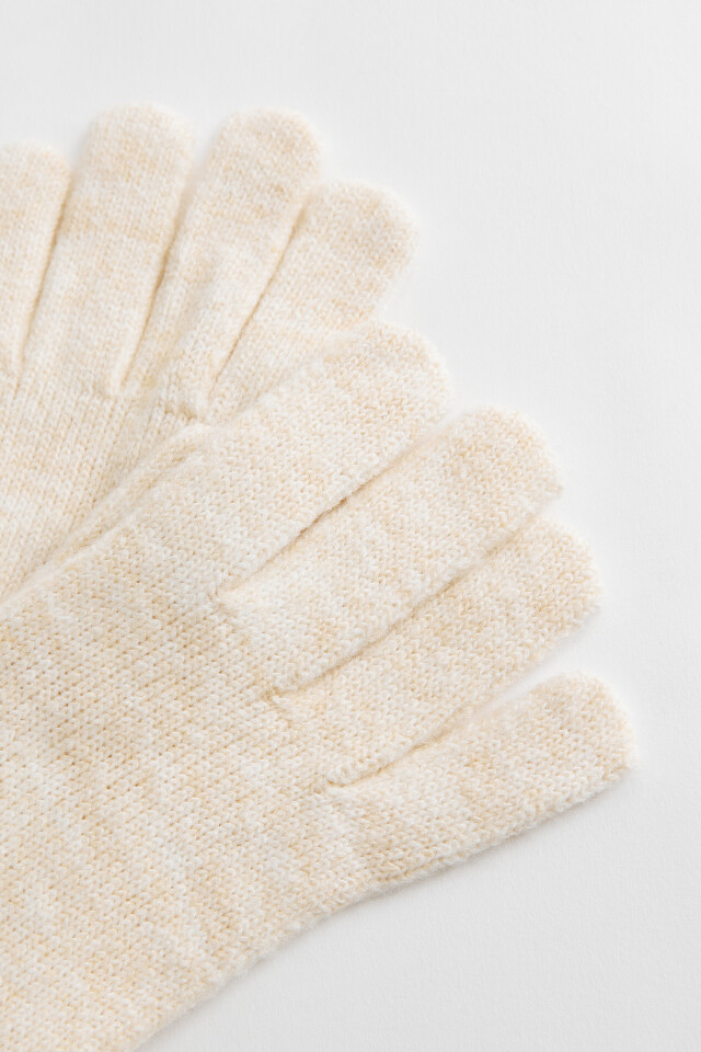 Перчатки BasicGloves вязаные с кашемиром - цвет молочный - 2