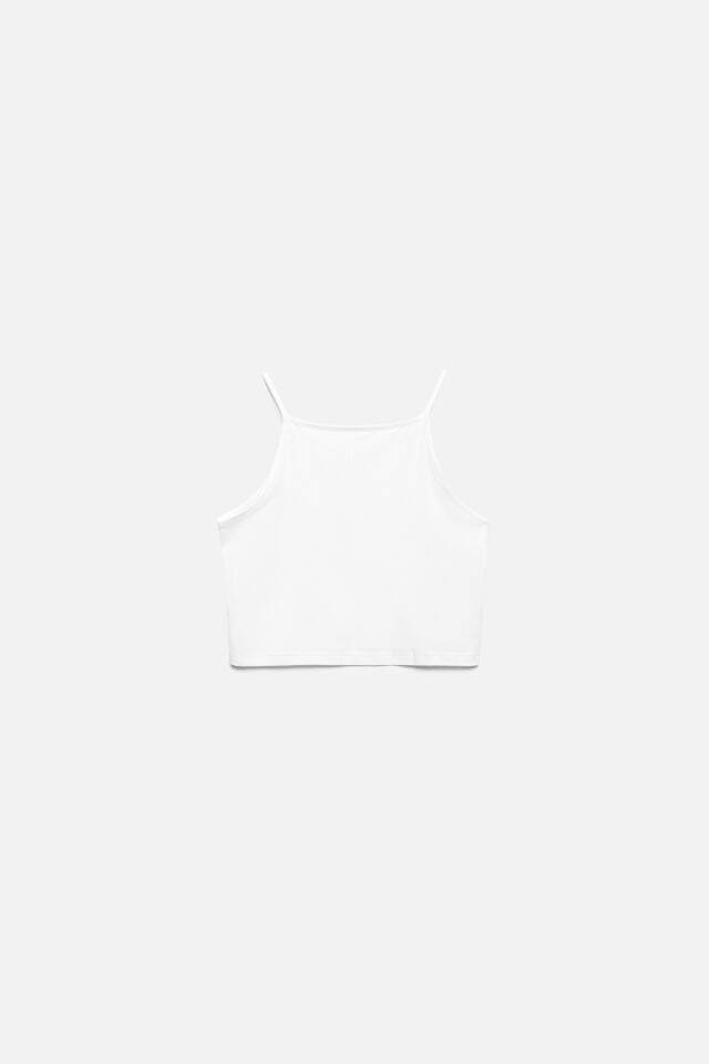 Майка-топ CROPTOP хлопковая укороченная - цвет белый - 7