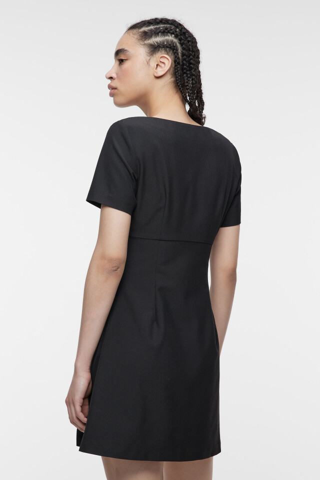 Платье DianaDress мини с разрезом - цвет черный - 4