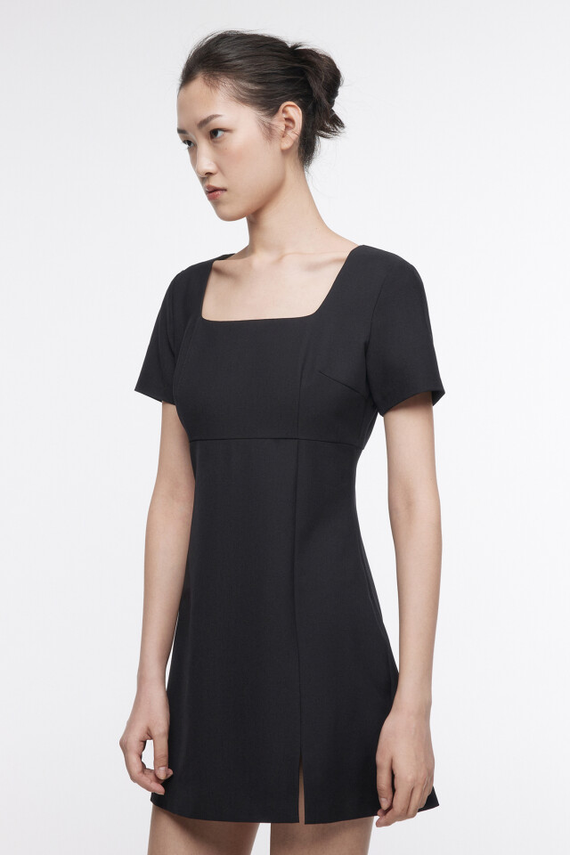 Платье DianaDress мини с разрезом - цвет черный - 3
