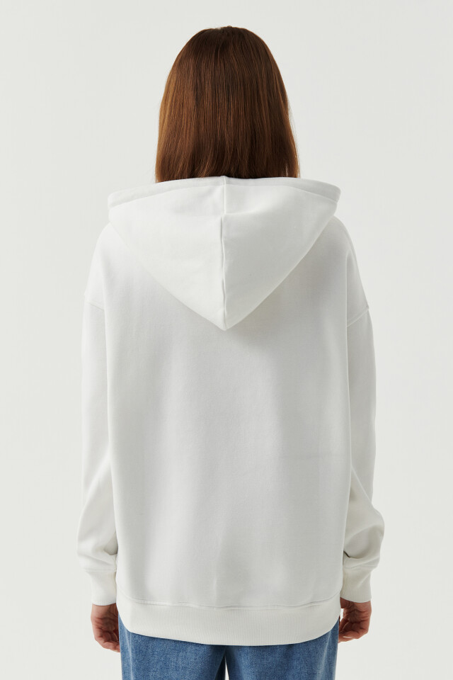 Худи утепленная oversize - цвет белый - 2