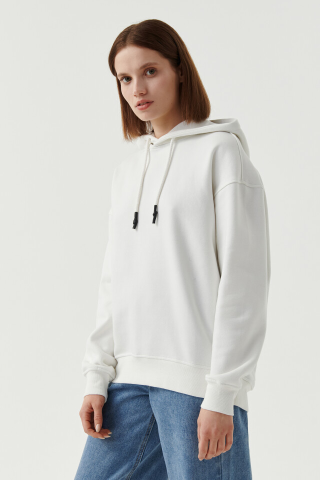 Худи утепленная oversize - цвет белый - 3
