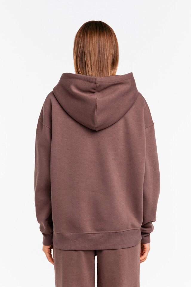 Худи утепленная oversize - цвет бежевый - 2