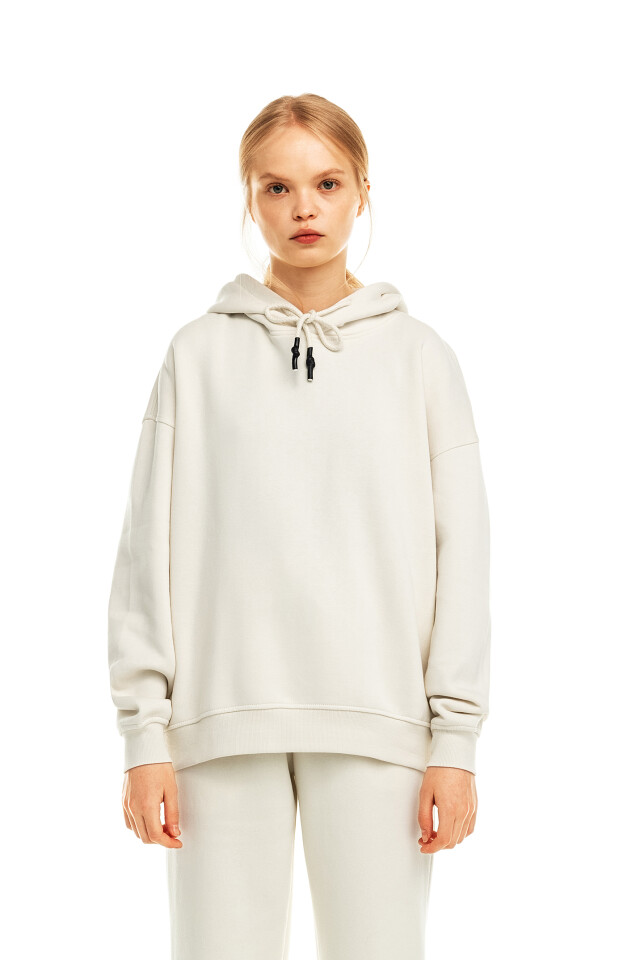 Худи утепленная oversize - цвет бежевый - 1