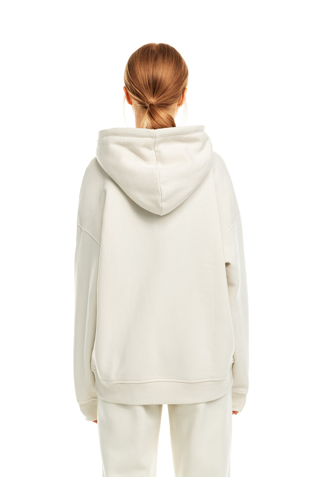 Худи утепленная oversize - цвет бежевый - 2