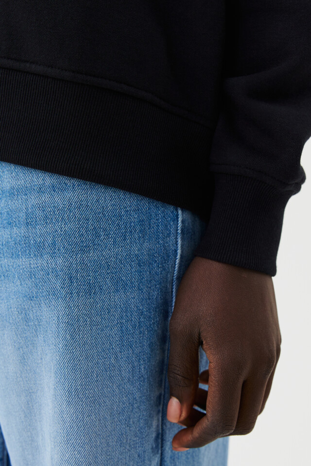 Худи утепленная oversize - цвет черный - 5
