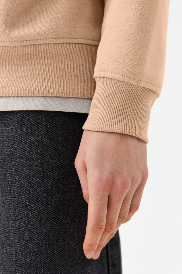 Худи утепленная oversize - цвет бежевый - 5