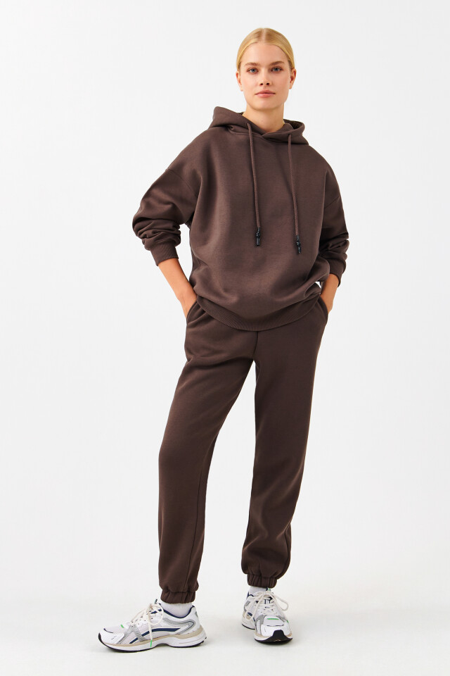 Худи oversize базовая с капюшоном - цвет бежевый - 4
