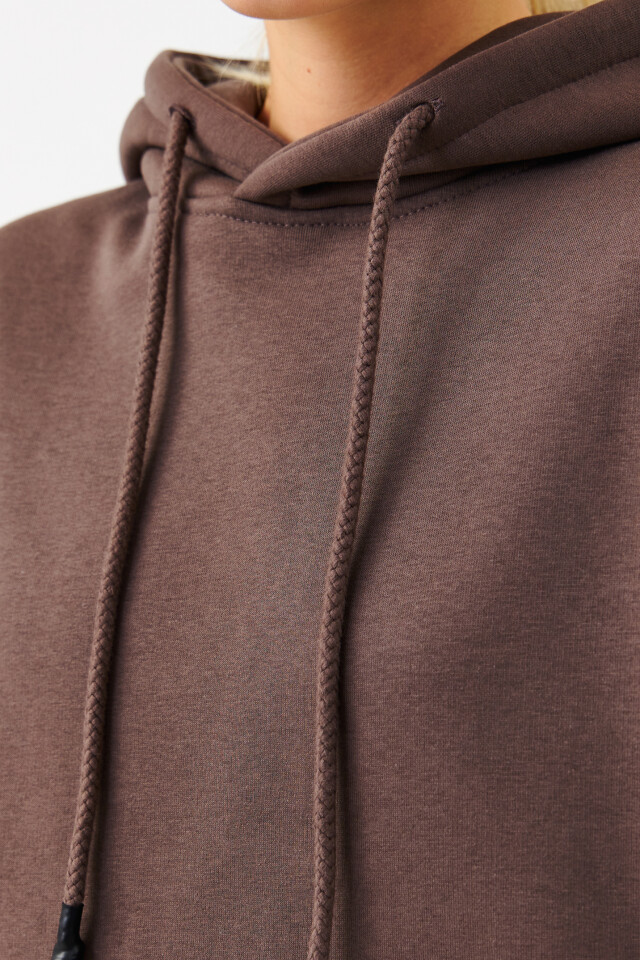 Худи oversize базовая с капюшоном - цвет бежевый - 6