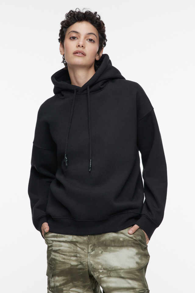 Толстовка HOODY оверсайз с капюшоном - цвет черный - 2