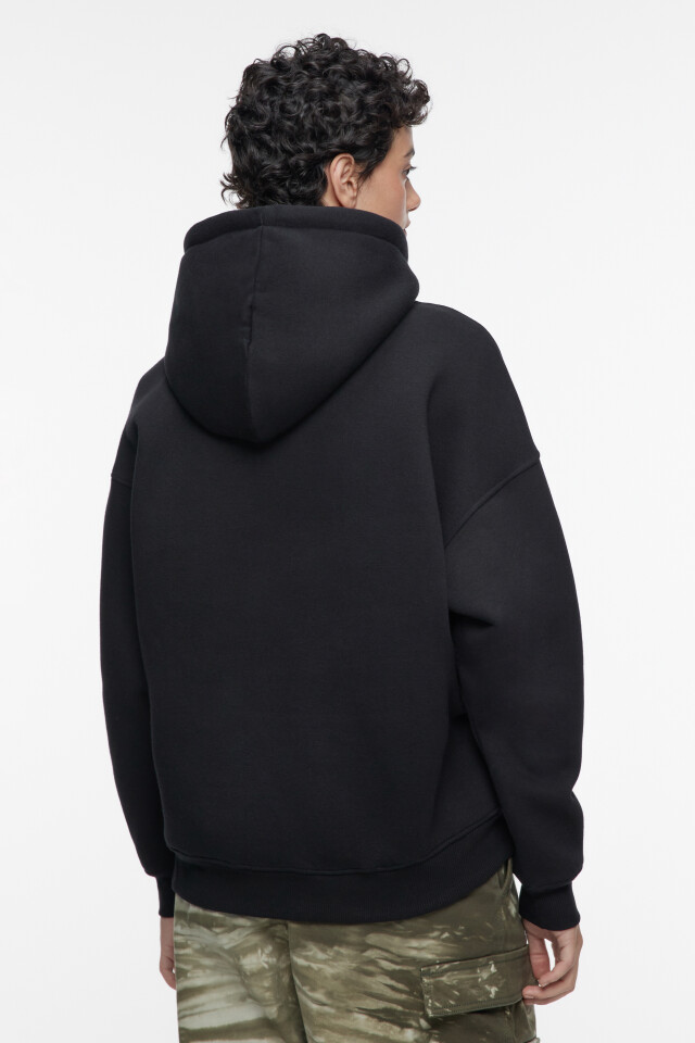 Толстовка HOODY оверсайз с капюшоном - цвет черный - 4