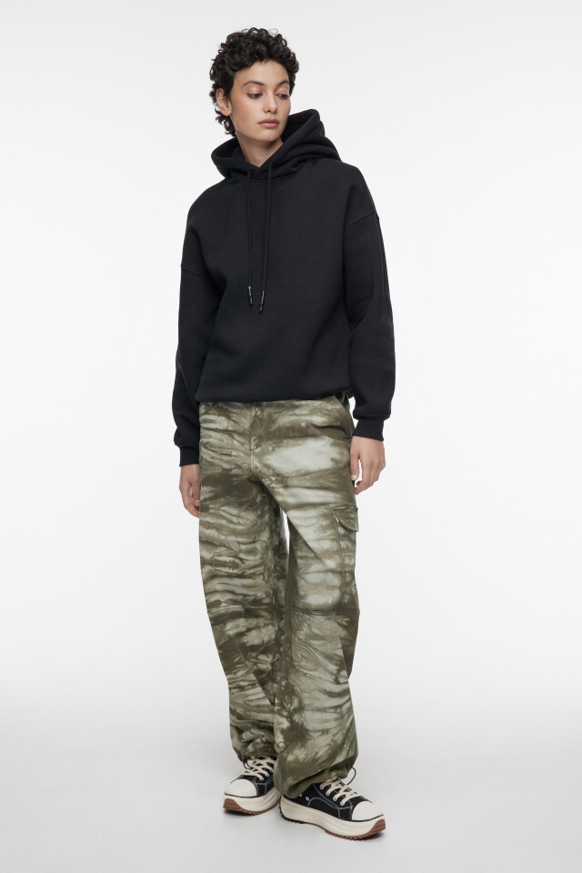 Толстовка HOODY оверсайз с капюшоном - цвет черный - 1