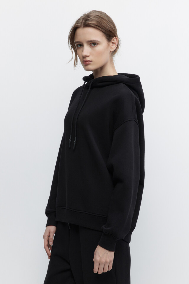 Толстовка HOODY оверсайз с капюшоном - цвет черный - 3