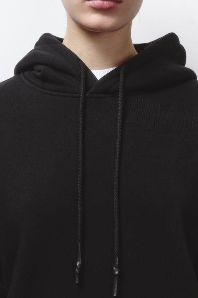 Худи oversize утепленная с капюшоном - цвет черный - 6