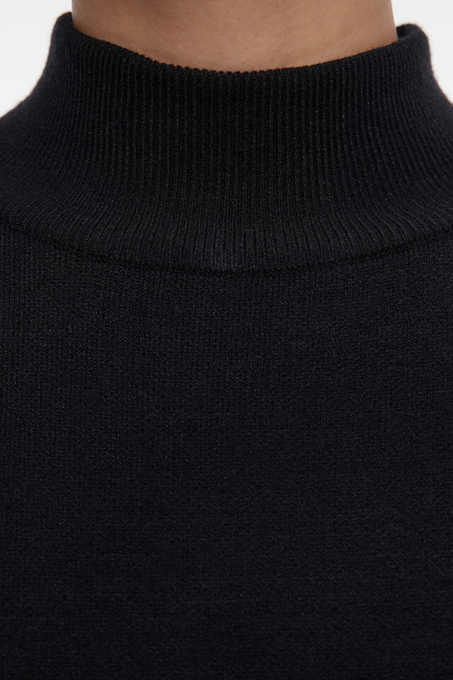 Платье-свитер KnitMiniDress вискозное - цвет черный - 5