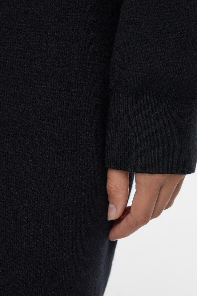 Платье-свитер KnitMiniDress вискозное - цвет черный - 6