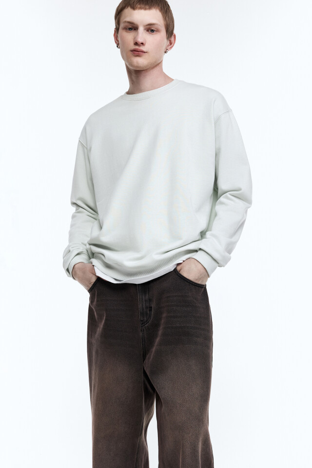 Свитшот oversize базовый из футера - цвет мятный - 2