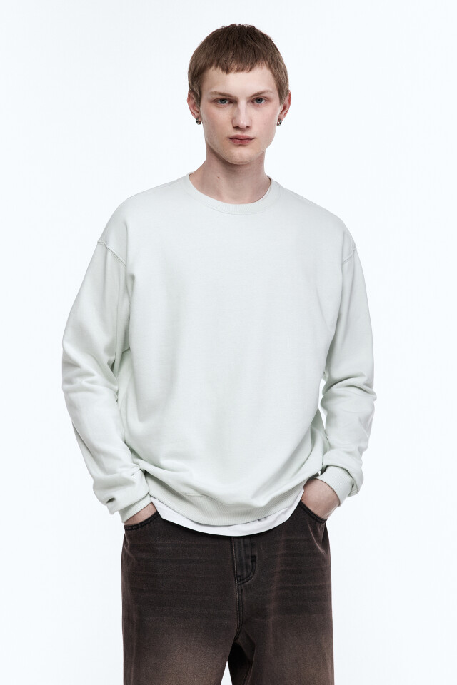 Свитшот oversize базовый из футера - цвет мятный - 3