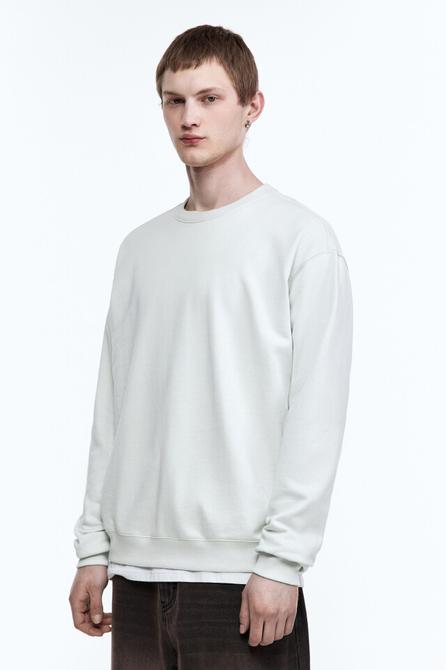 Свитшот oversize базовый из футера - цвет мятный - 4