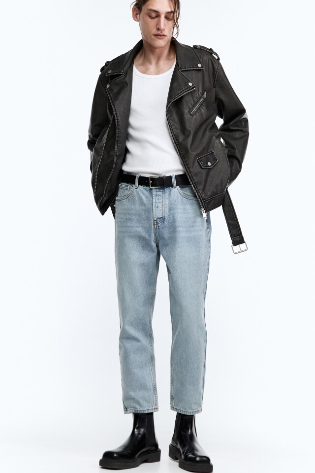 Джинсы slim fit зауженные укороченные - цвет голубой - 5