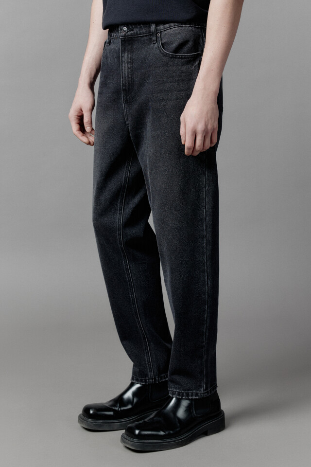 Джинсы tapered fit зауженные - цвет черный - 3