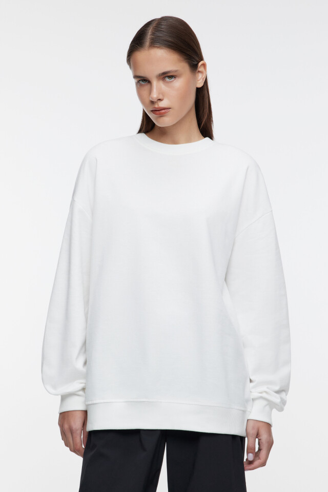 Свитшот SWEATSHIRT оверсайз базовый - цвет бежевый - 2