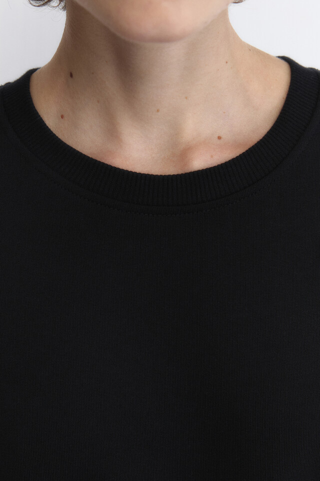 Свитшот oversize базовый утепленный из футера - цвет черный - 6