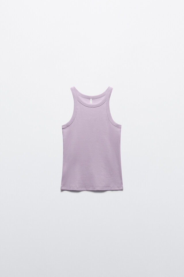 Майка TANKTOP облегающая в рубчик - цвет сиреневый - 7
