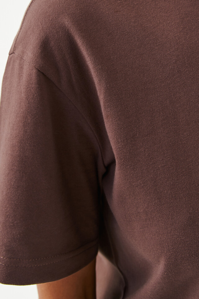 Футболка oversize базовая - цвет коричневый - 6