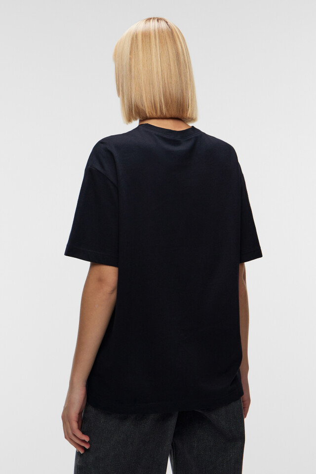 Футболка oversize хлопковая базовая плотная - цвет черный - 3