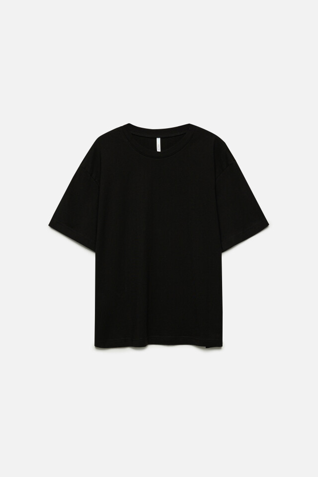 Футболка oversize хлопковая базовая - цвет черный - 7