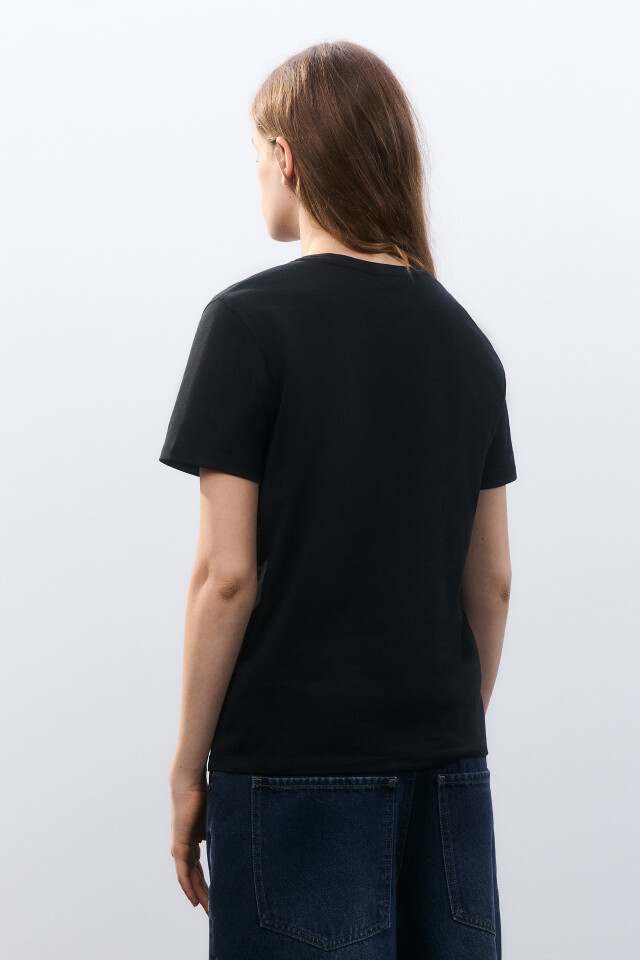 Футболка TSHIRT базовая из хлопка - цвет черный - 3