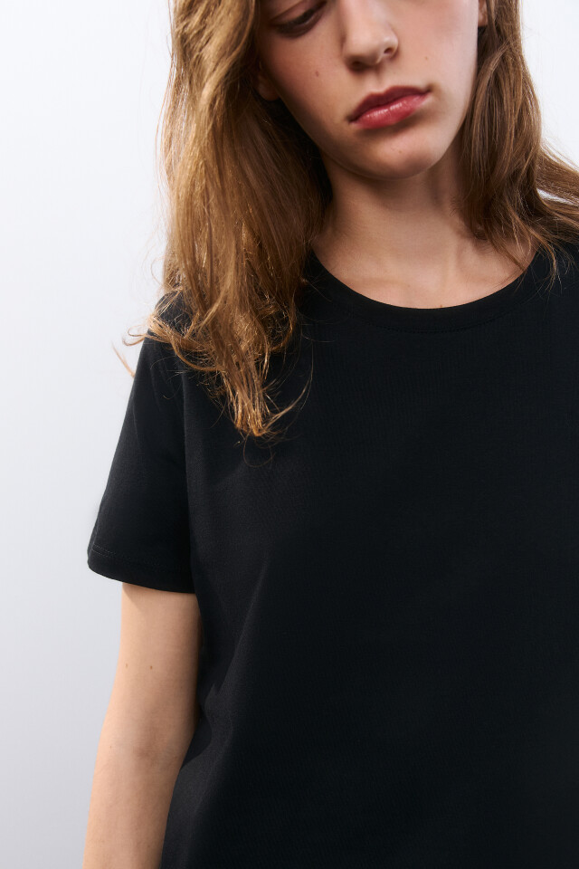 Футболка TSHIRT базовая из хлопка - цвет черный - 6