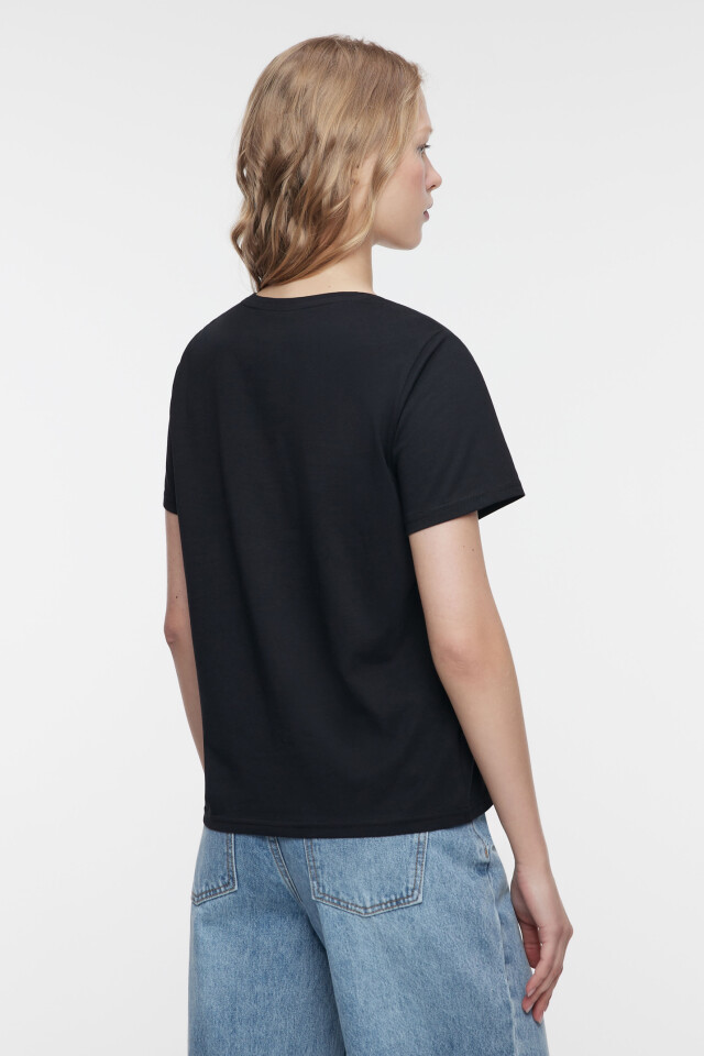 Футболка TSHIRT хлопковая базовая - цвет черный - 4