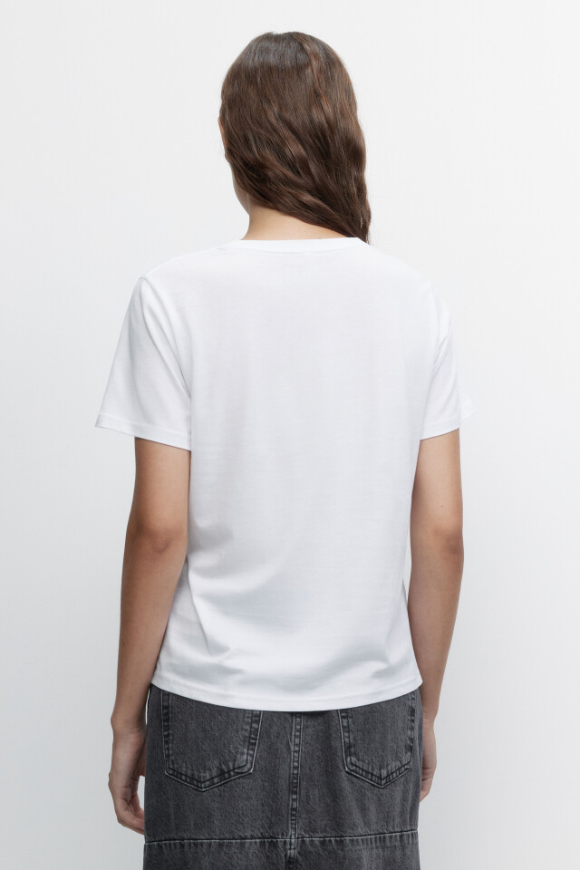 Футболка TSHIRT хлопковая базовая - цвет белый - 3