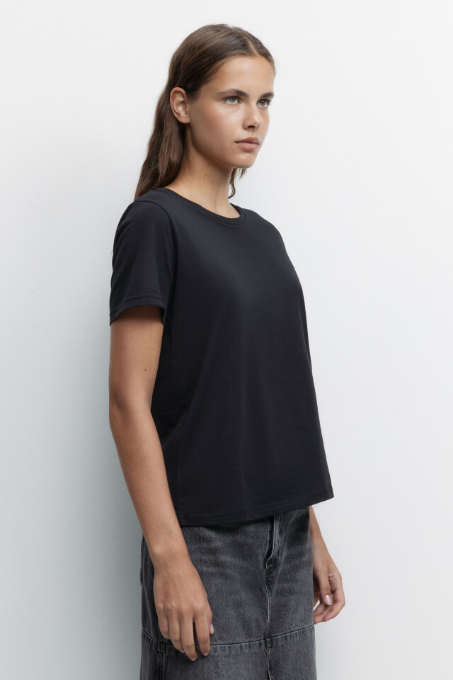 Футболка TSHIRT хлопковая базовая - цвет черный - 3