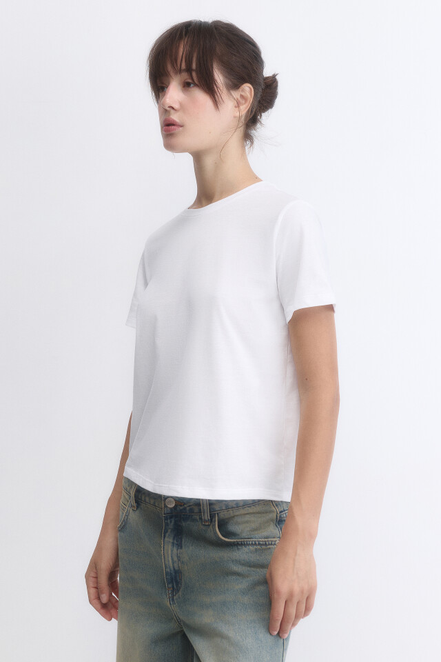 Футболка TSHIRT базовая из хлопка - цвет белый - 4