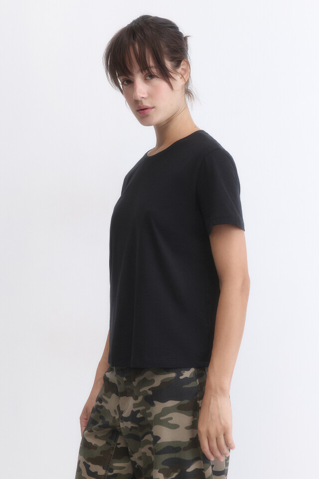 Футболка TSHIRT базовая из хлопка - цвет черный - 3