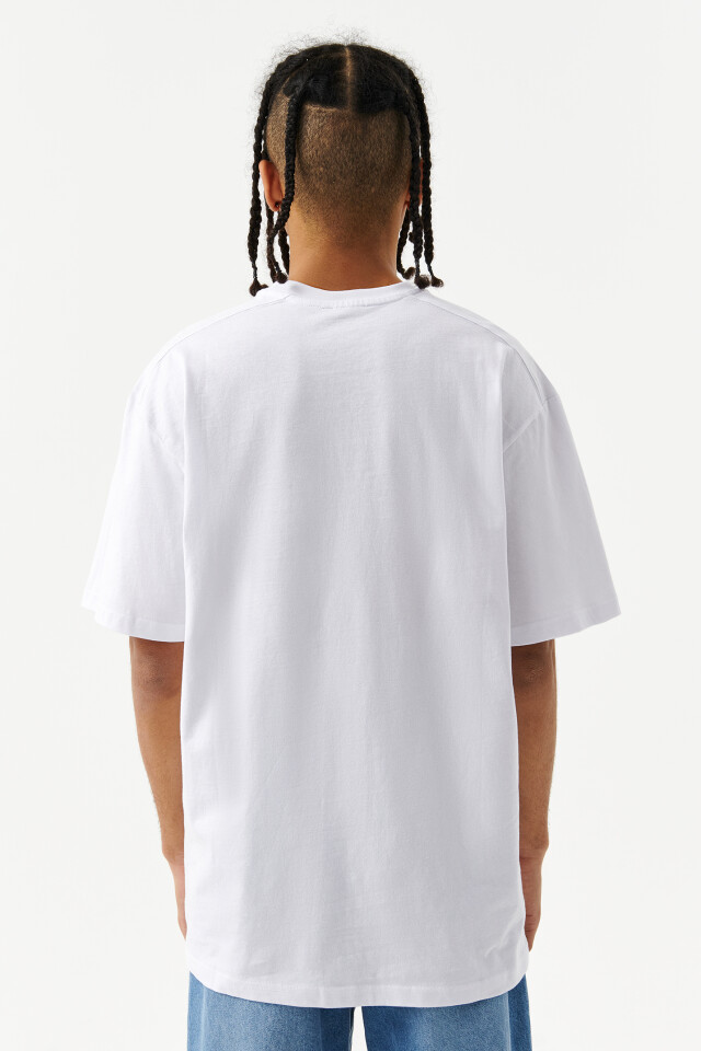 Футболка хлопковая oversize - цвет белый - 2