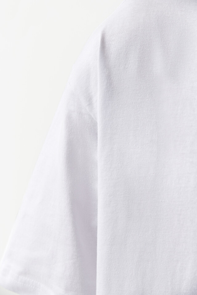 Футболка хлопковая oversize - цвет белый - 5