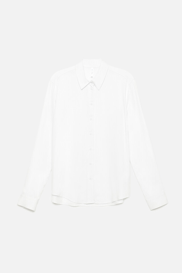 Блузка-рубашка ViShirt базовая из вискозы - цвет белый - 8