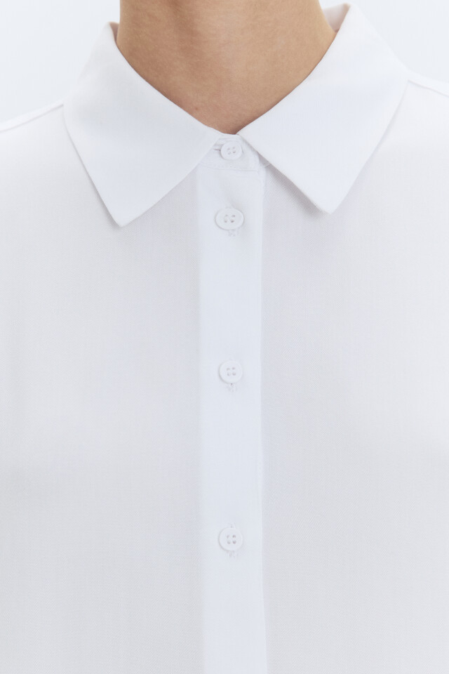 Блузка-рубашка ViShirt базовая из вискозы - цвет белый - 7