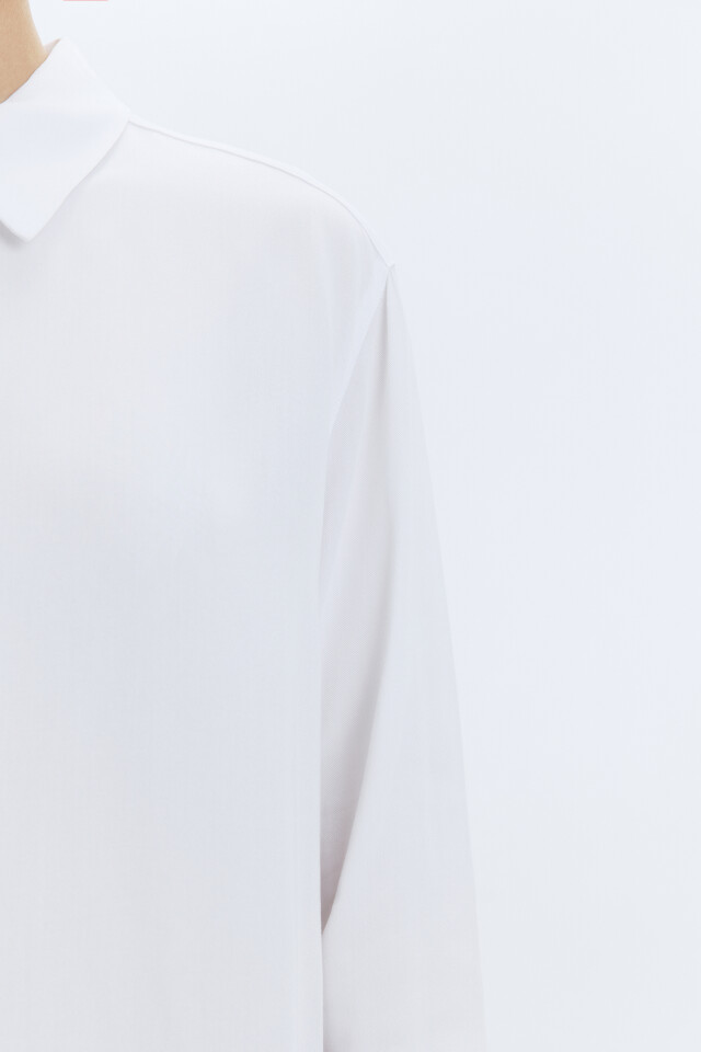 Блузка-рубашка ViShirt базовая из вискозы - цвет белый - 8