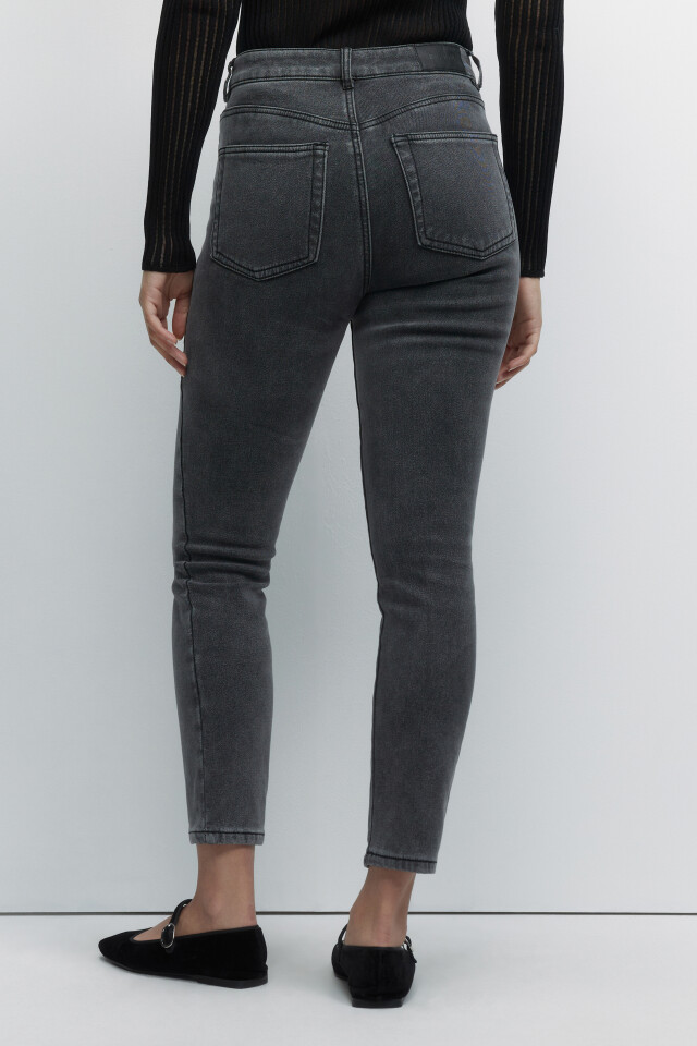 Джинсы WarmSkinny утепленные с начесом - цвет серый - 3