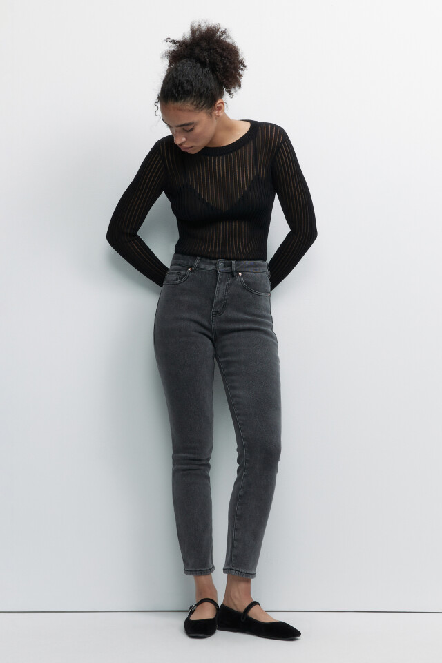 Джинсы WarmSkinny утепленные с начесом - цвет серый - 5
